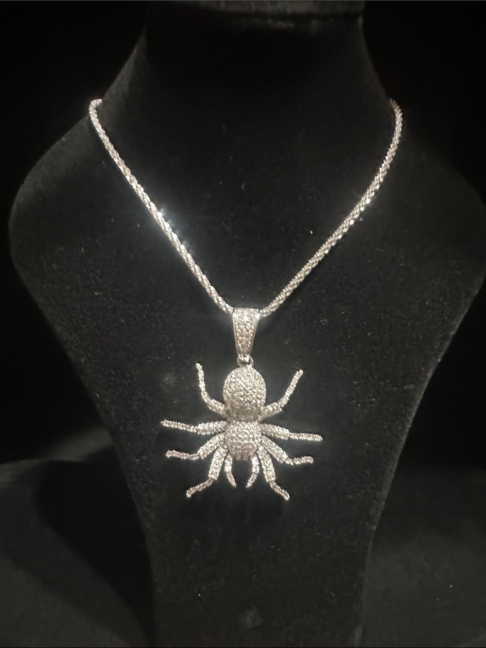 Silver Mini Spider Pendant Necklace - Women Jewelry